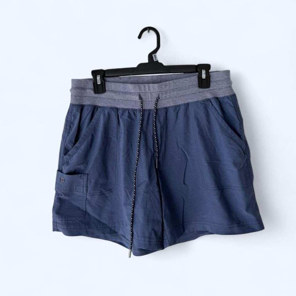 Columbia Men's Blue Cargo Shorts Elastic Waist Drawstring Size‎ L